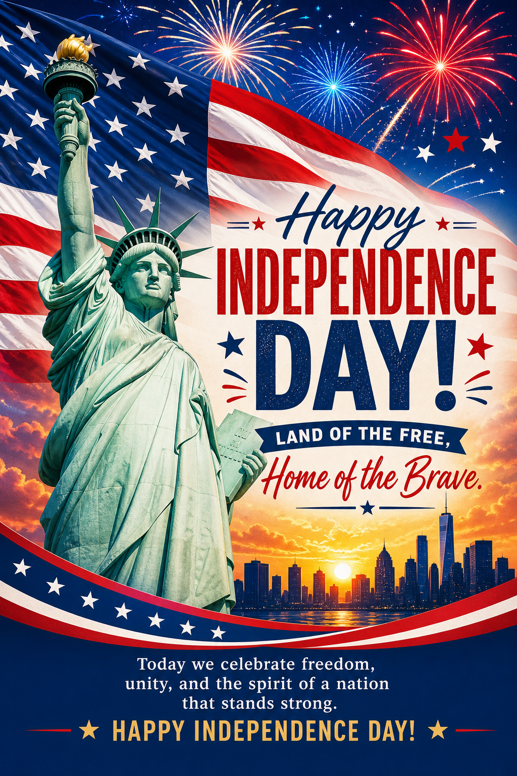 Independence Day Card — vibrant style card design