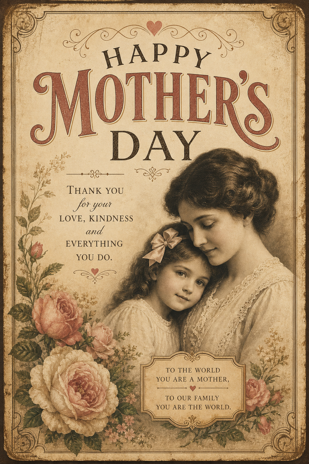 Mother's Day Card — vintage style card design