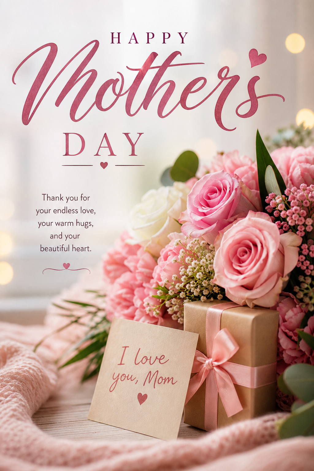 Mother's Day Card — photo-realistic style card design