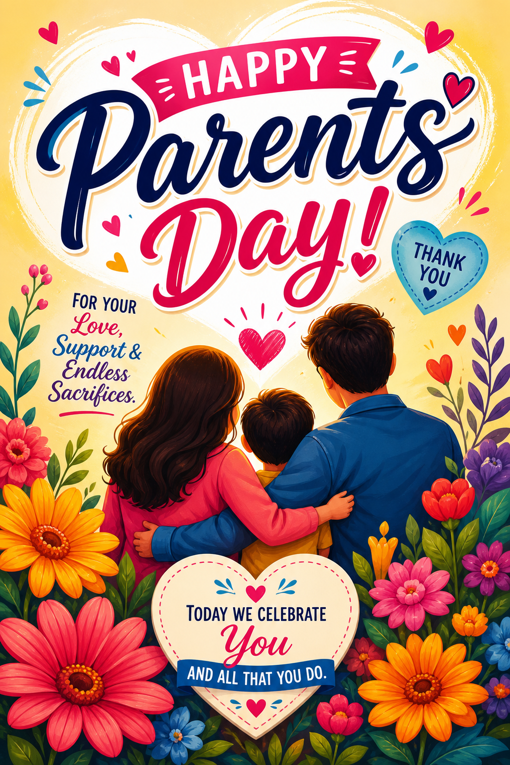 Parents' Day Card — vibrant style card design