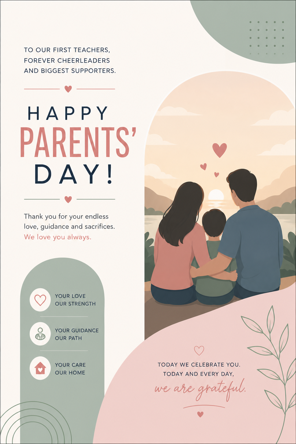 Parents' Day Card — modern style card design
