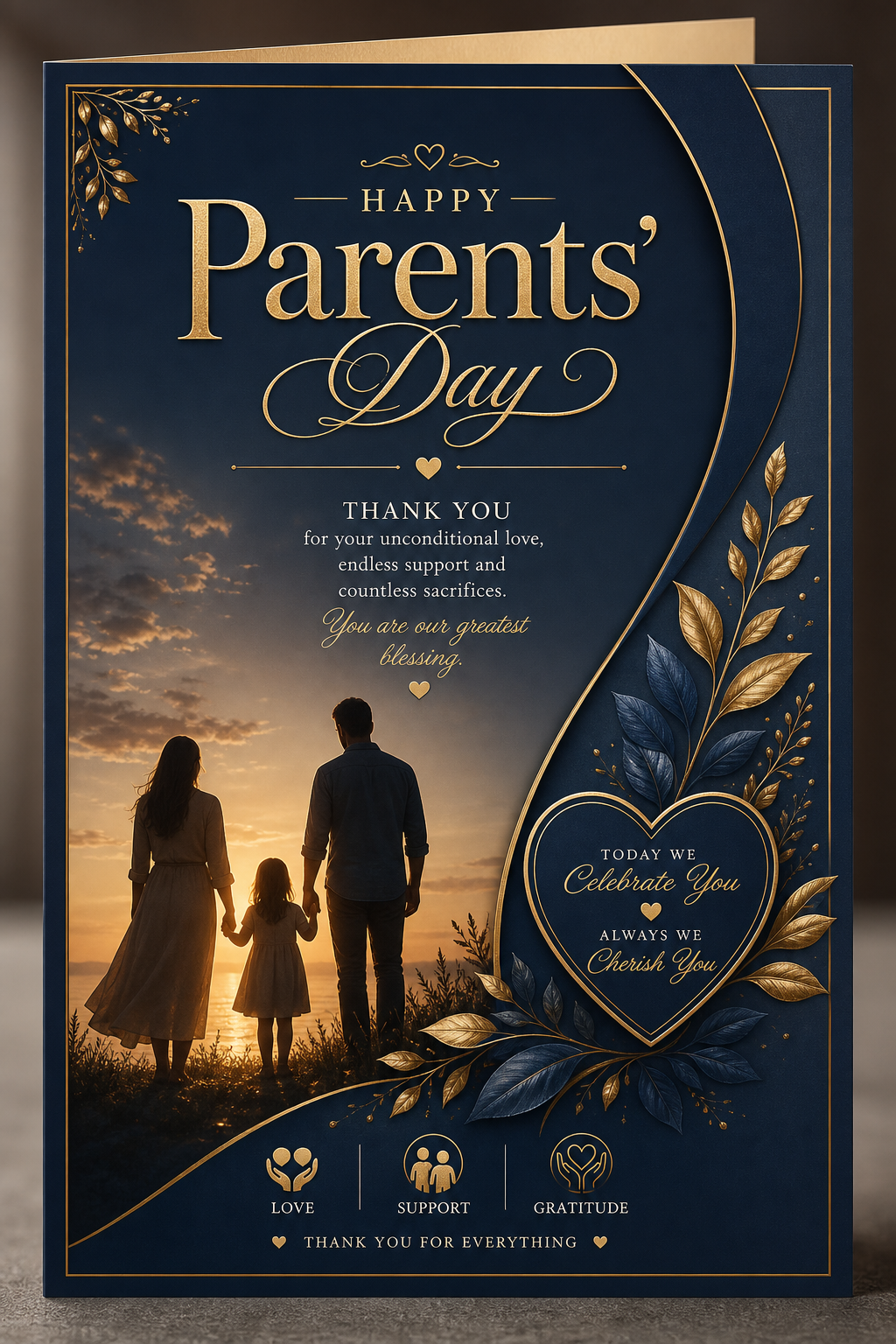 Parents' Day Card — elegant style card design