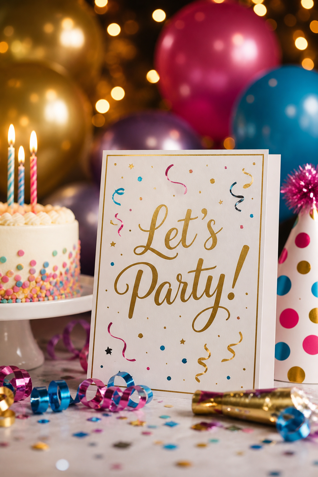 Party Card — photo-realistic style card design