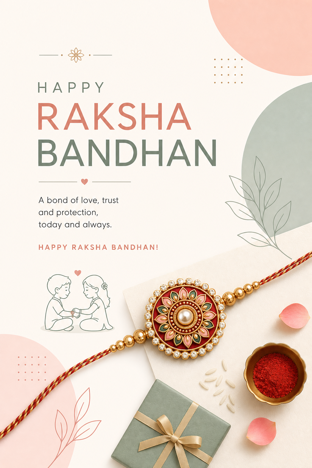 Raksha Bandhan Card — modern style card design