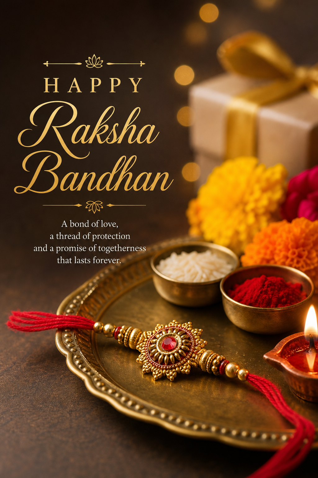 Raksha Bandhan Card — photo-realistic style card design