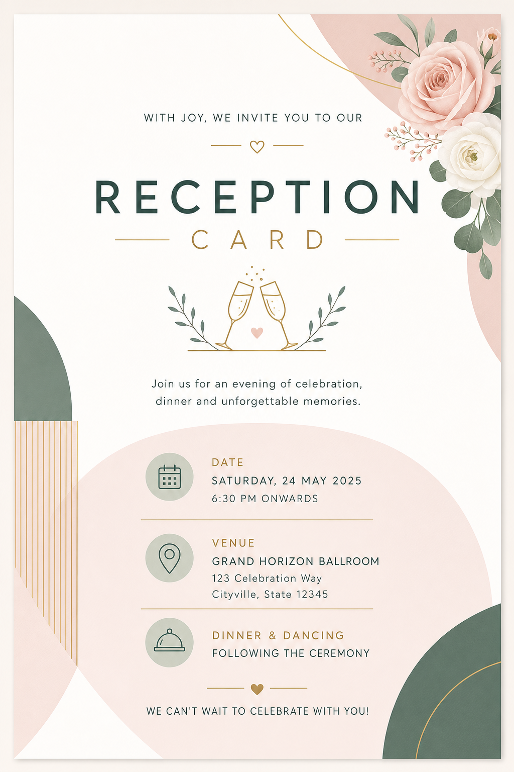 Reception Card — modern style card design