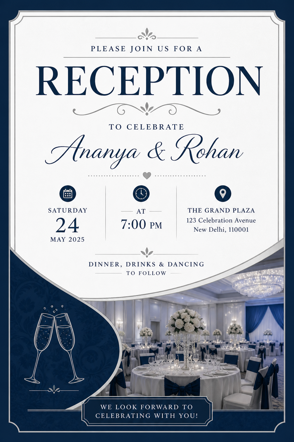 Reception Card — corporate style card design