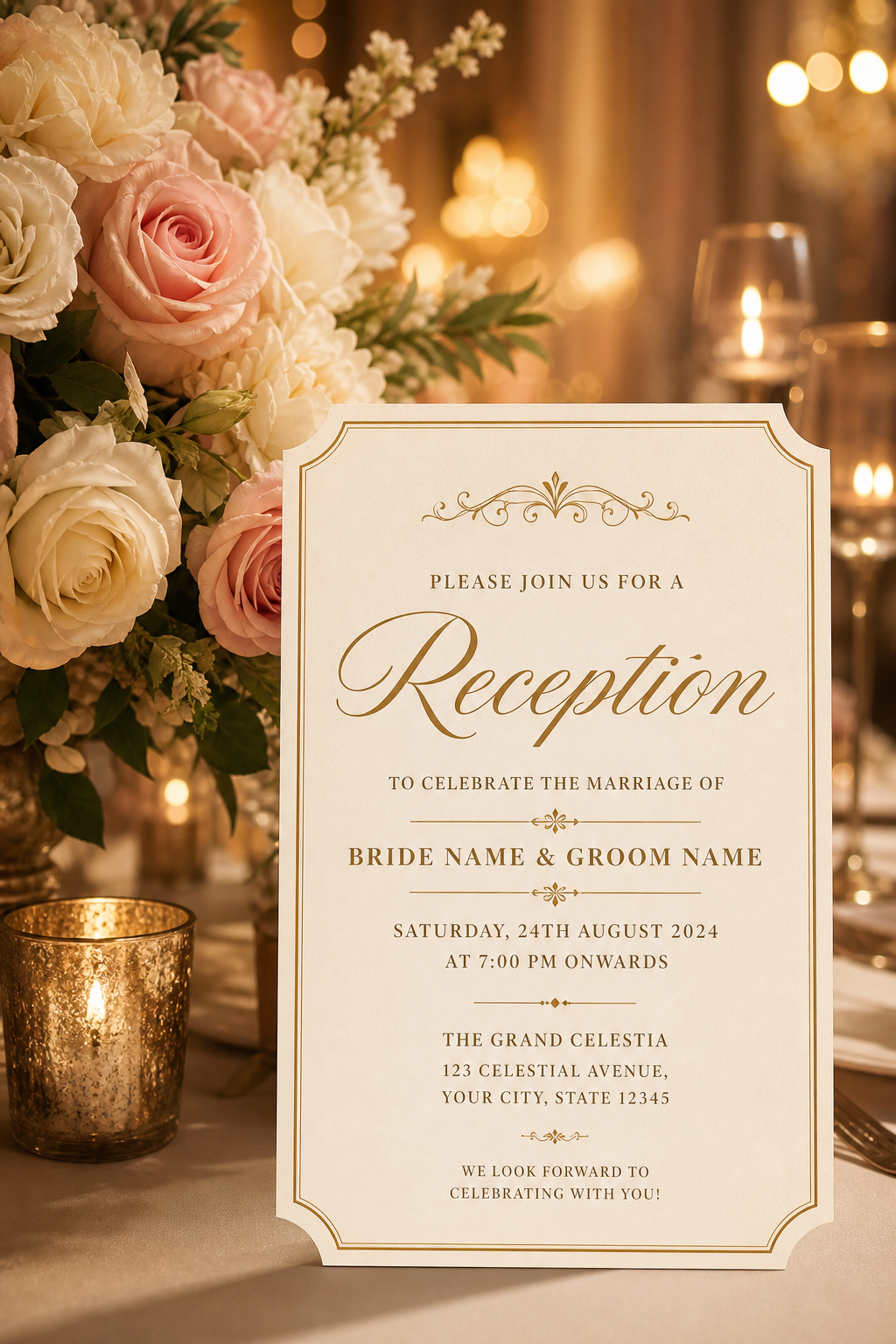 Reception Card — photo-realistic style card design