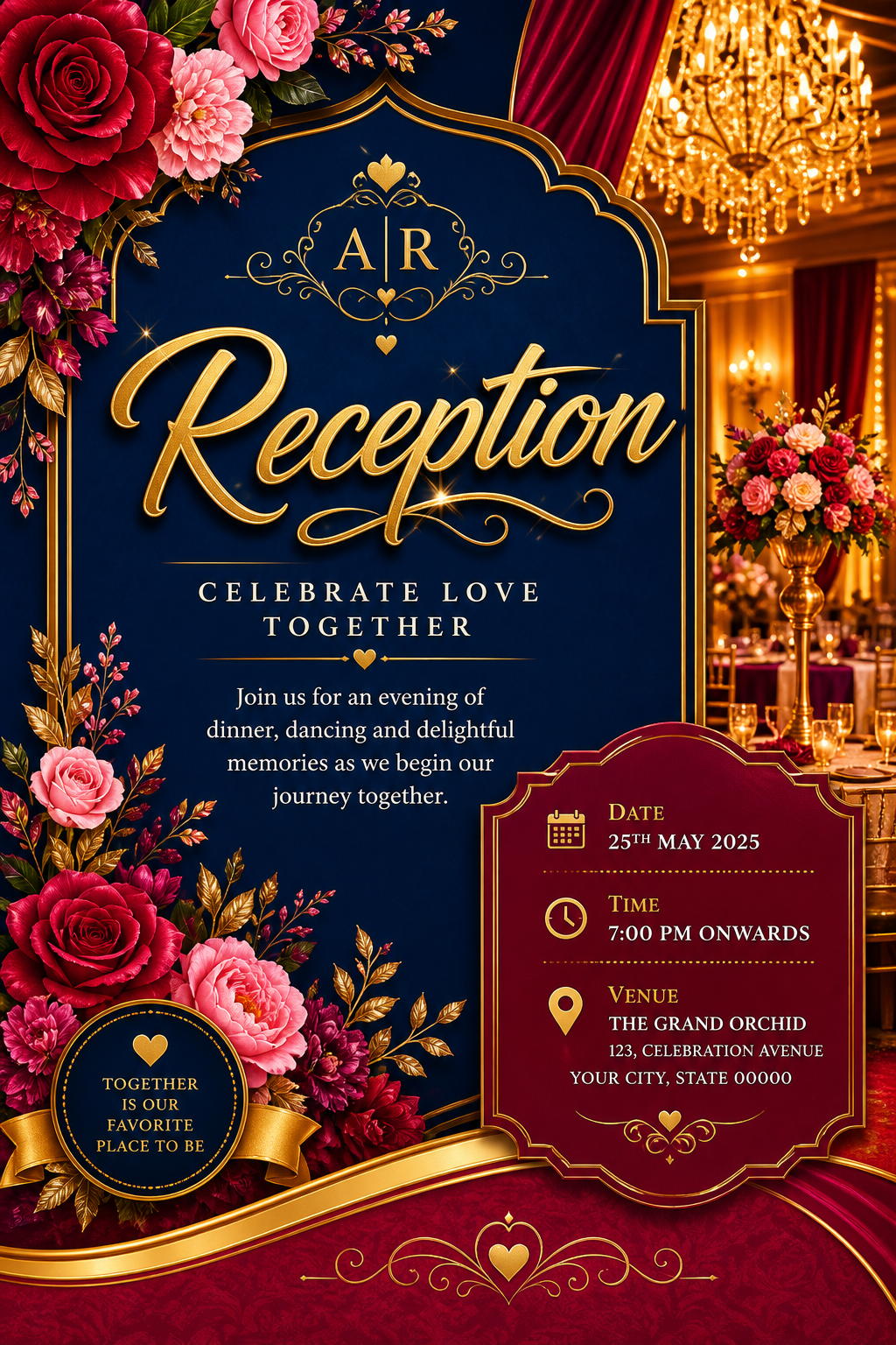 Reception Card — vibrant style card design