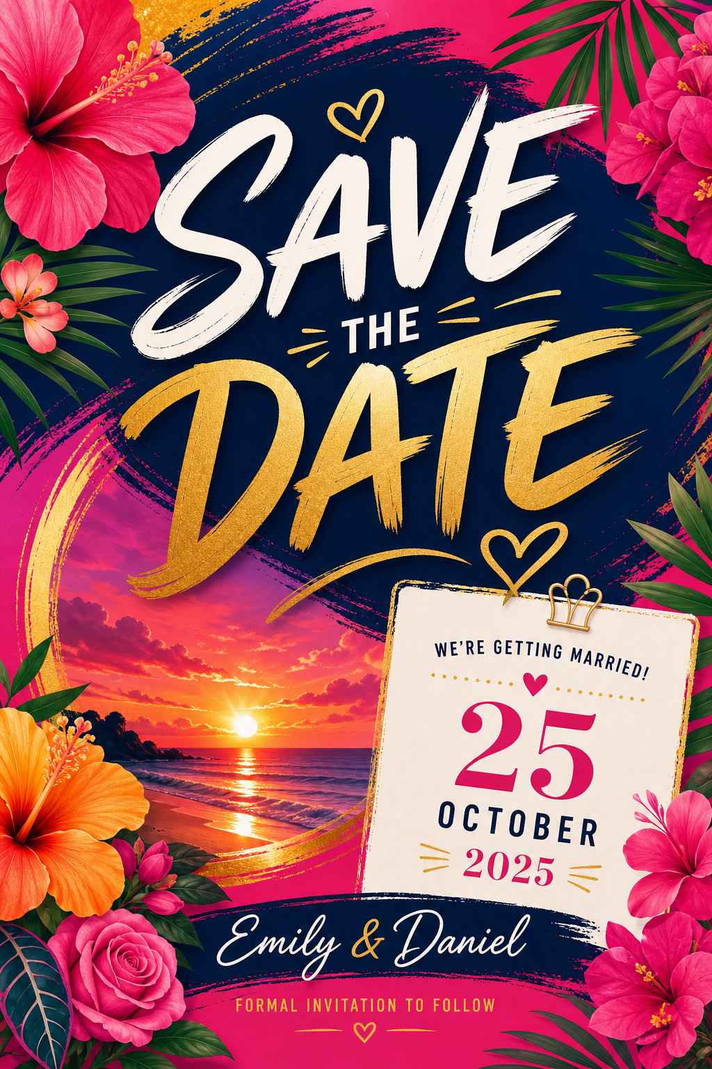 Save The Date Card — vibrant style card design