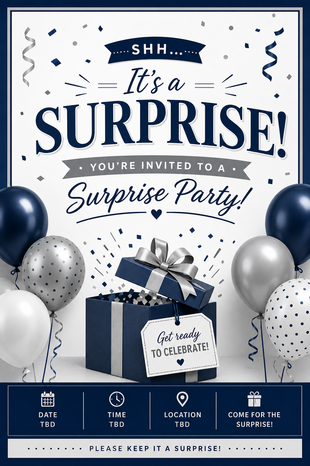 Surprise Party Card — corporate style card design