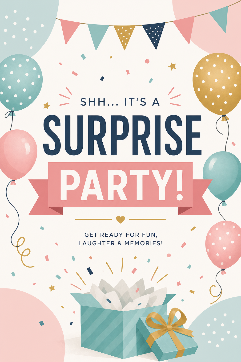 Surprise Party Card — modern style card design