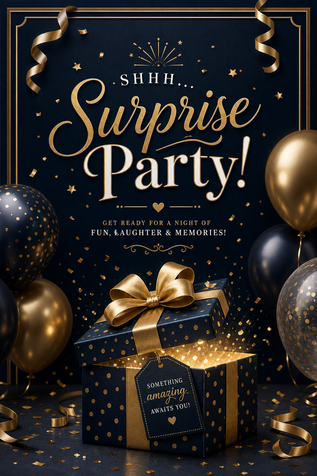 Surprise Party Card — elegant style card design
