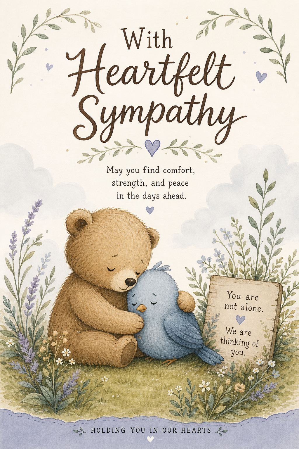 Sympathy Card — illustration style card design