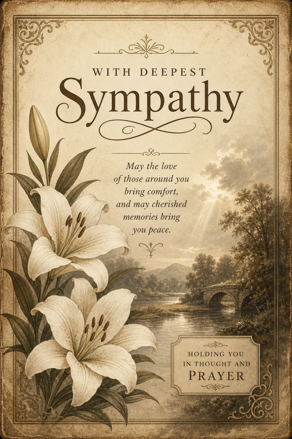 Sympathy Card — vintage style card design
