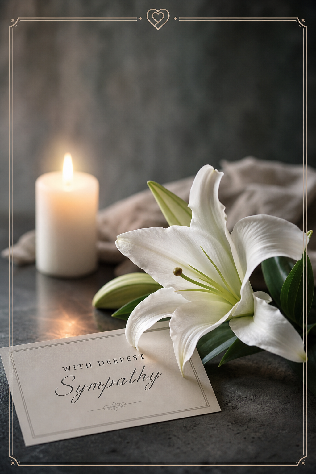 Sympathy Card — photo-realistic style card design