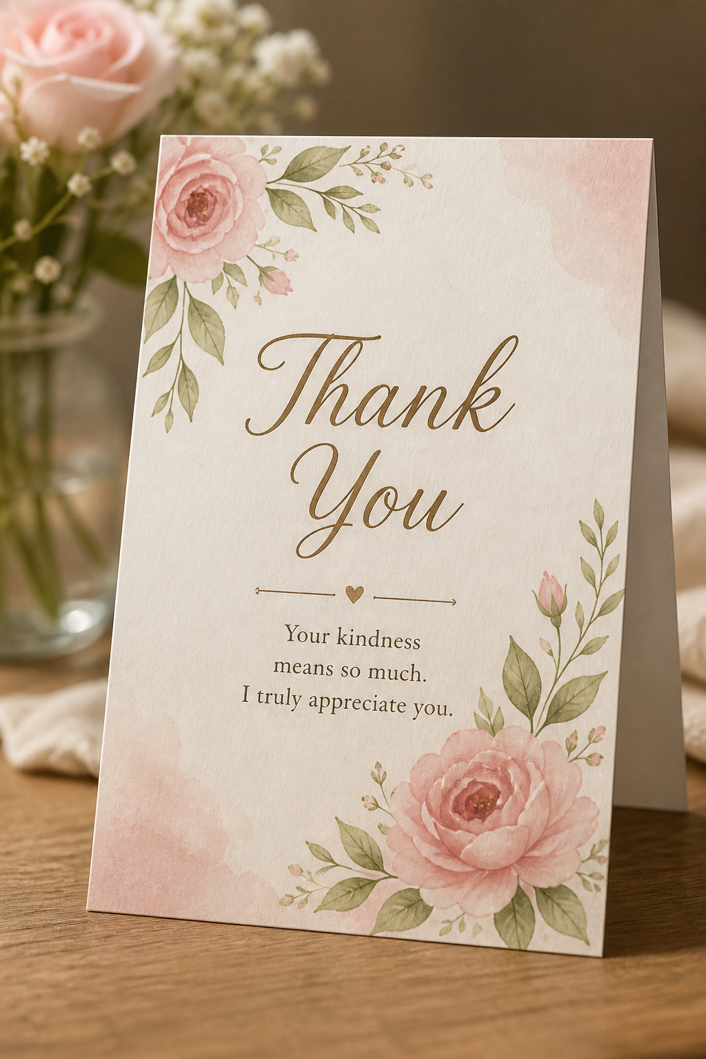 Thank You Card — photo-realistic style card design
