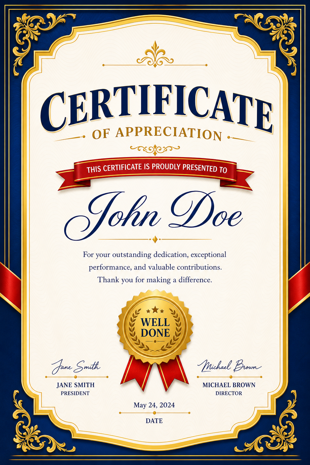 Simple Certificate — vibrant style certificate