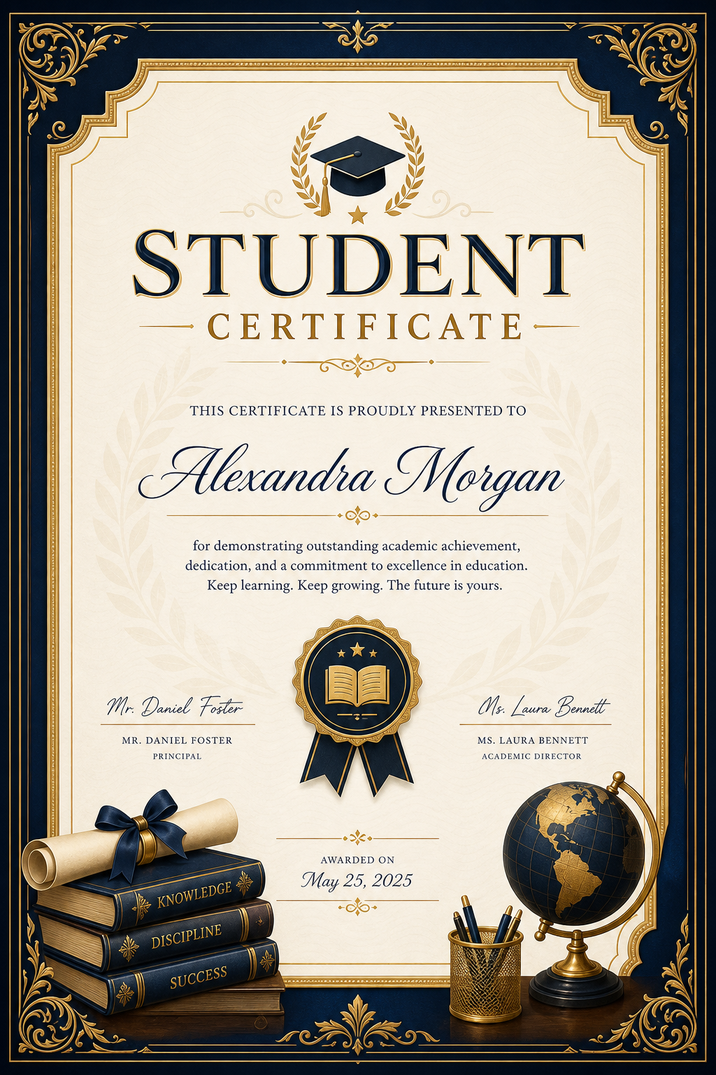 Student Certificate — elegant style certificate