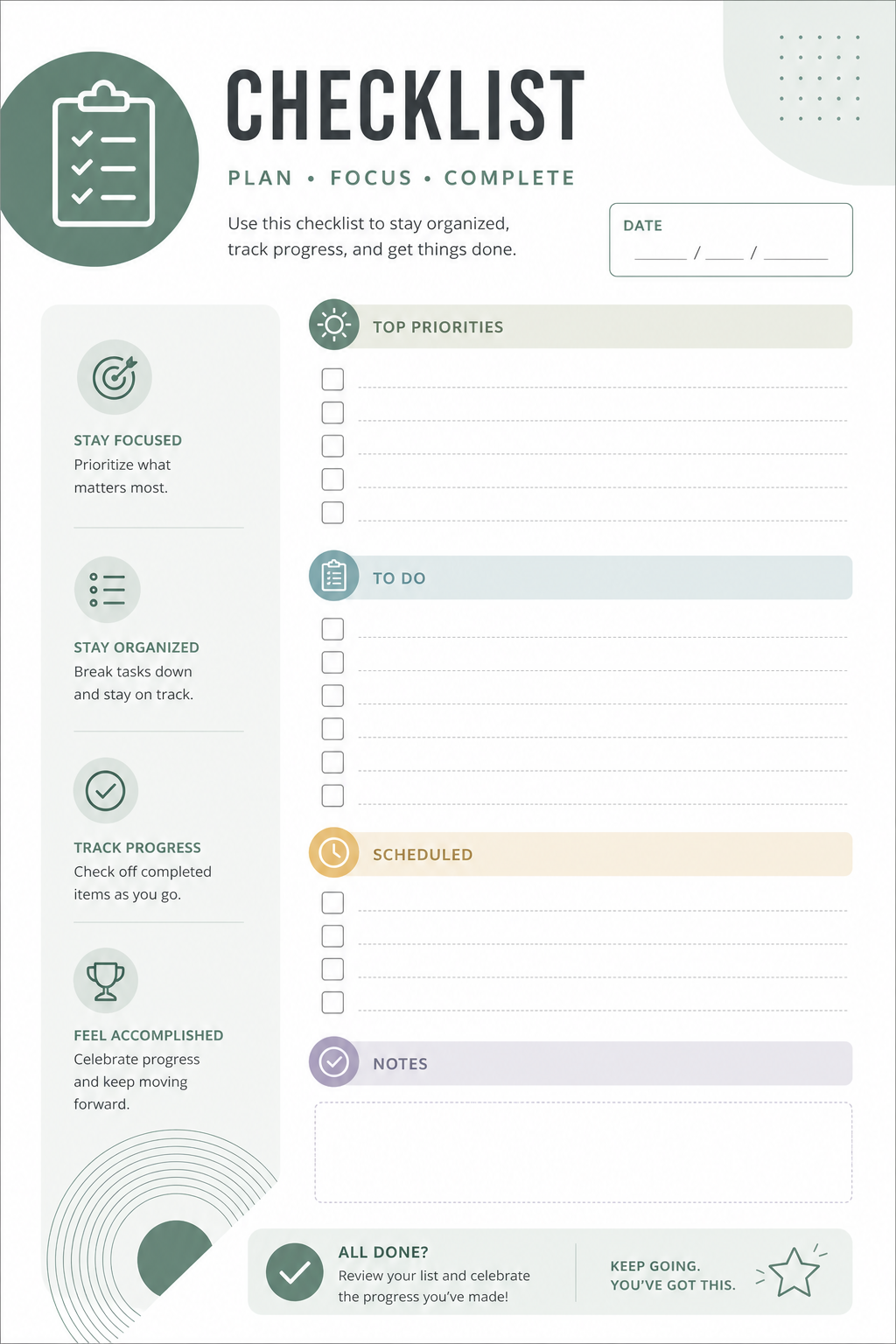 Checklist — modern style checklist