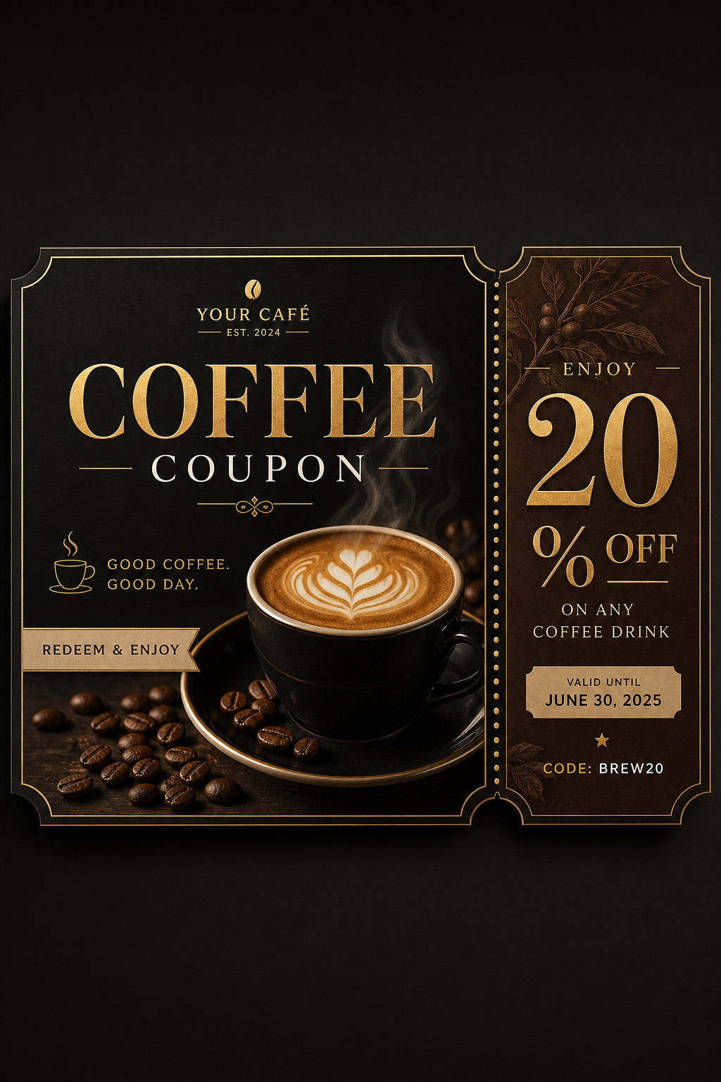 Coffee Coupon — elegant style coupon