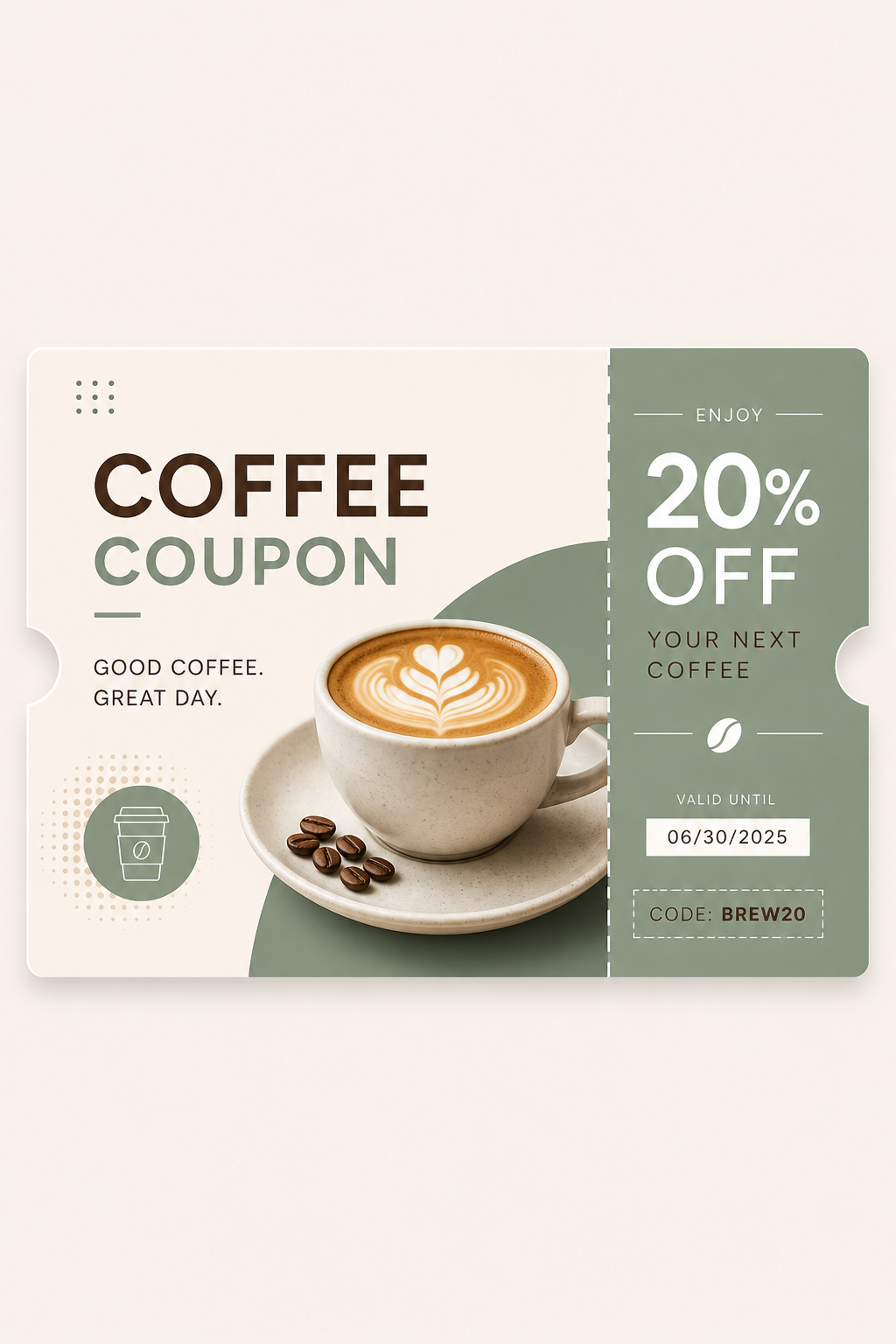 Coffee Coupon — modern style coupon