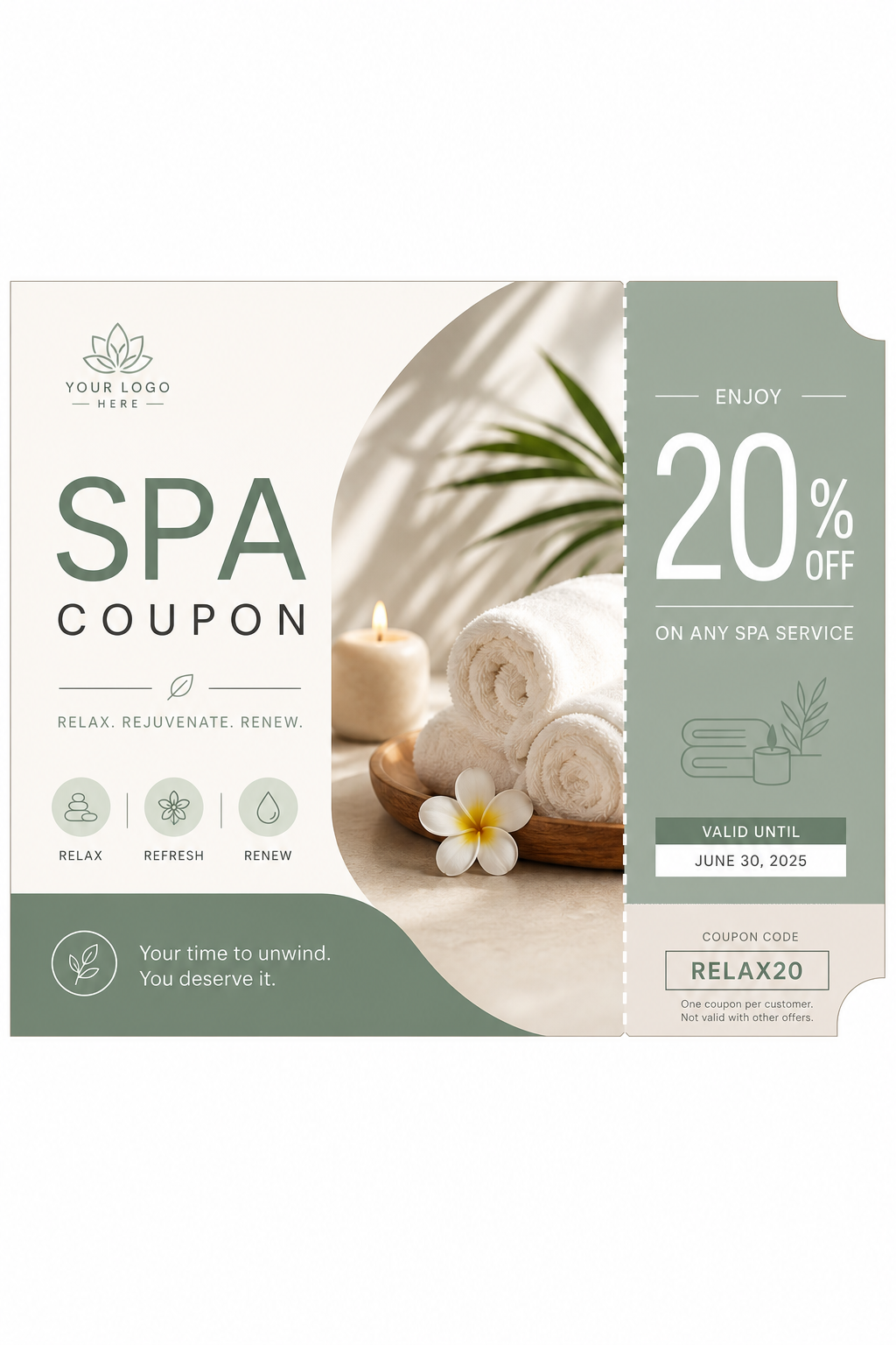 Spa Coupon — modern style coupon