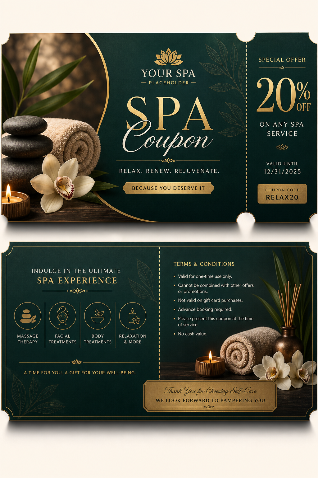 Spa Coupon — elegant style coupon