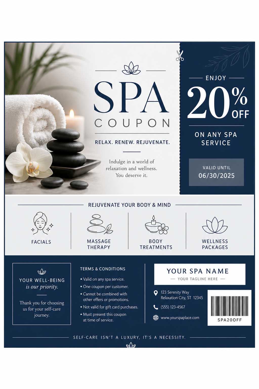 Spa Coupon — corporate style coupon