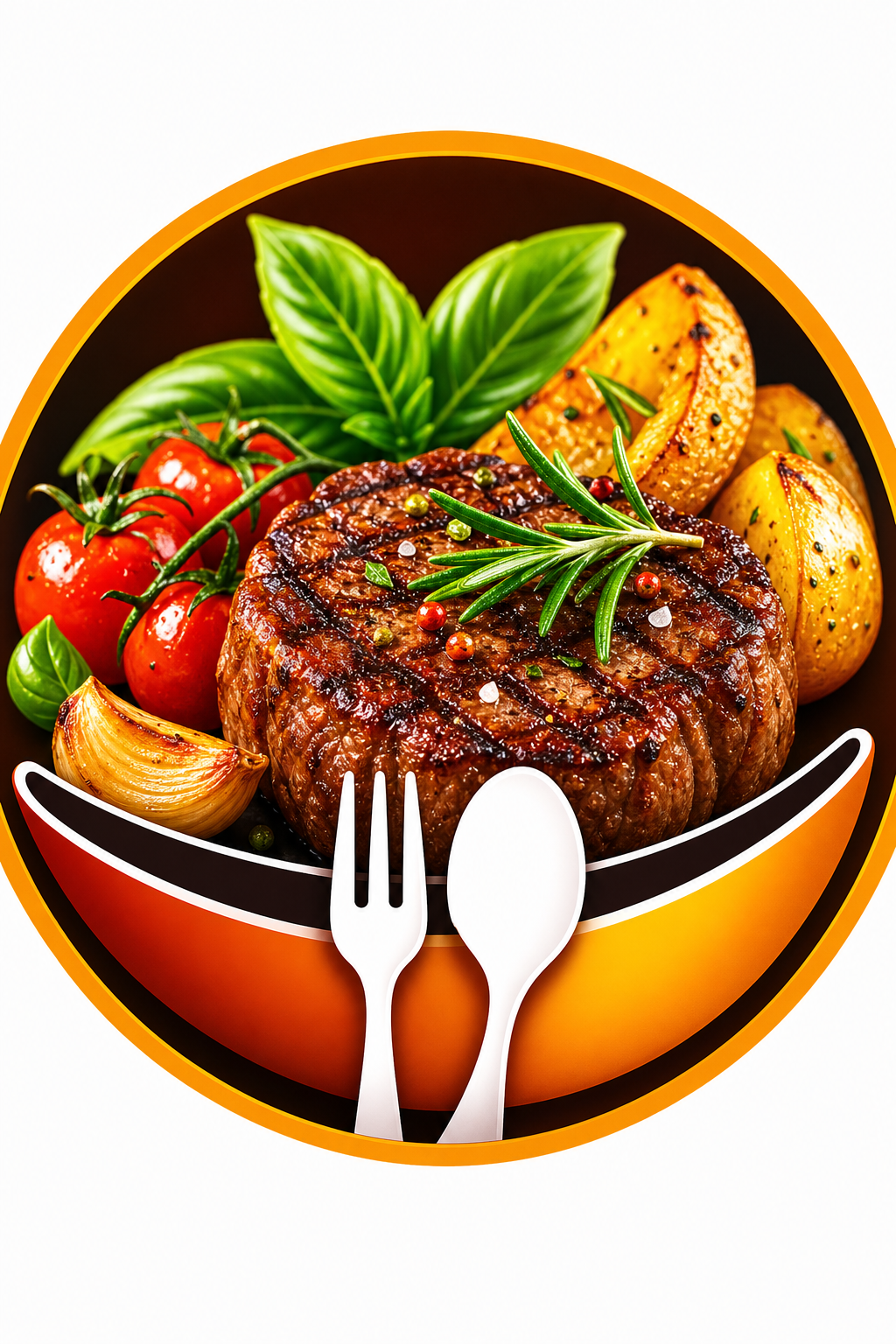 Food Favicon — vibrant style favicon design, featuring gourmet dish photography, fresh ingredients, warm appetizing tones