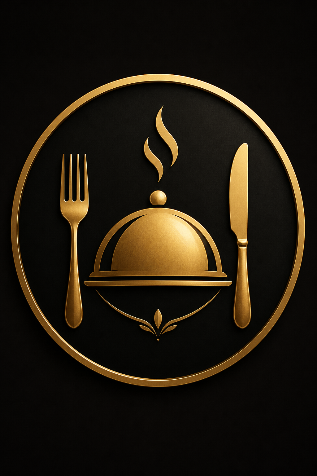 Restaurant Favicon — elegant style favicon design, featuring culinary imagery, fine dining, elegant typography, warm gold tones