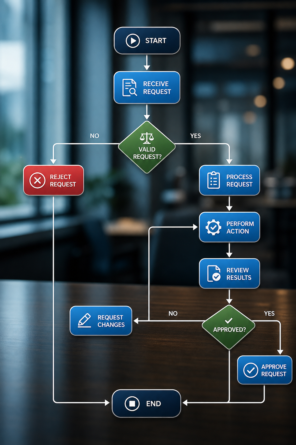 Flowchart — photo-realistic style flowchart