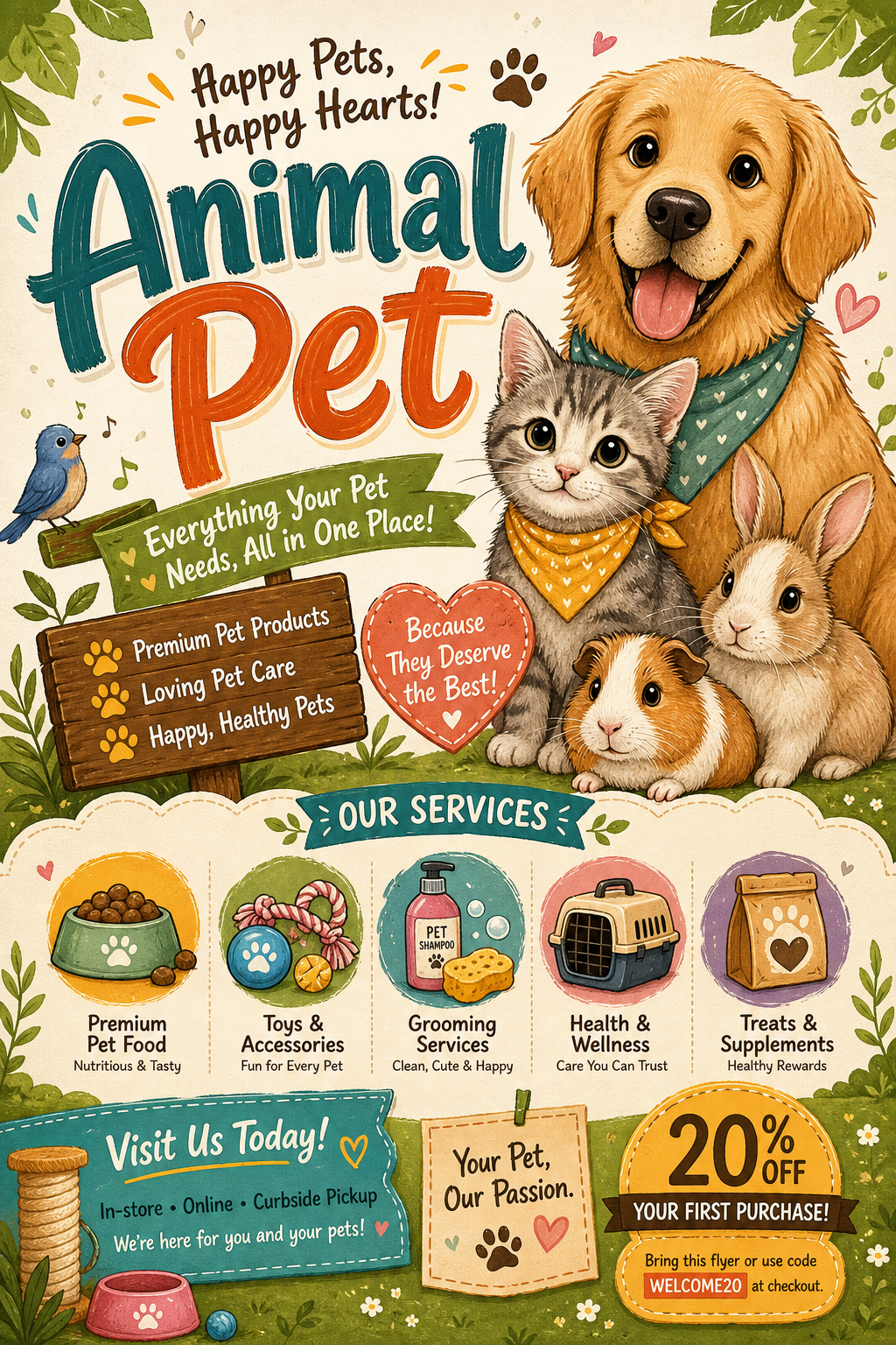 Animalpet Flyer — illustration style flyer
