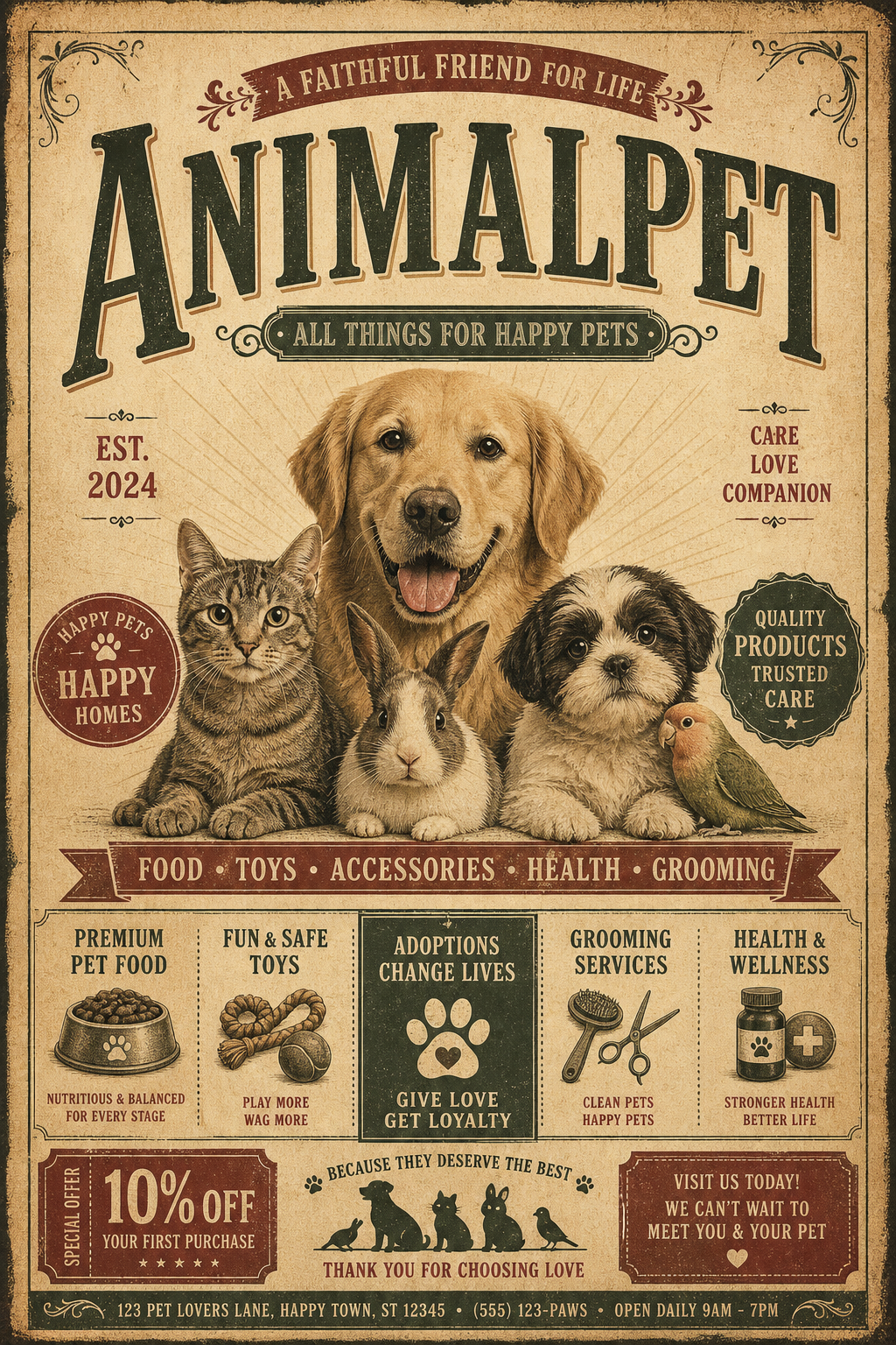 Animalpet Flyer — vintage style flyer