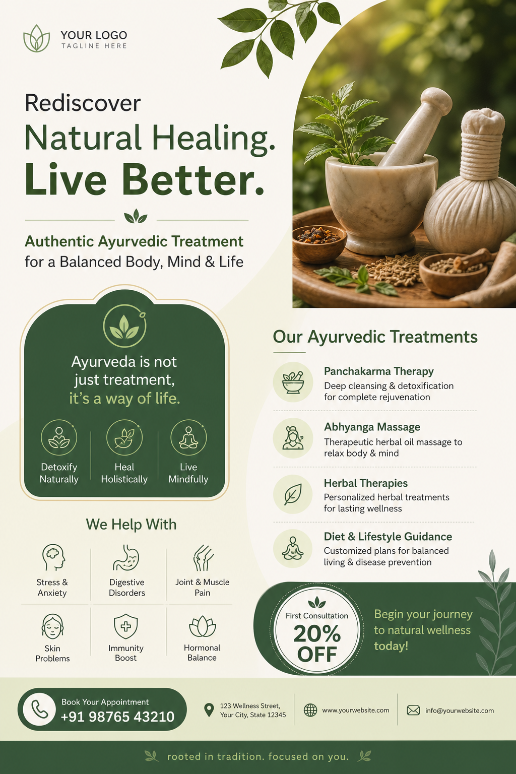 Ayurvedic Treatment Flyer — modern style flyer