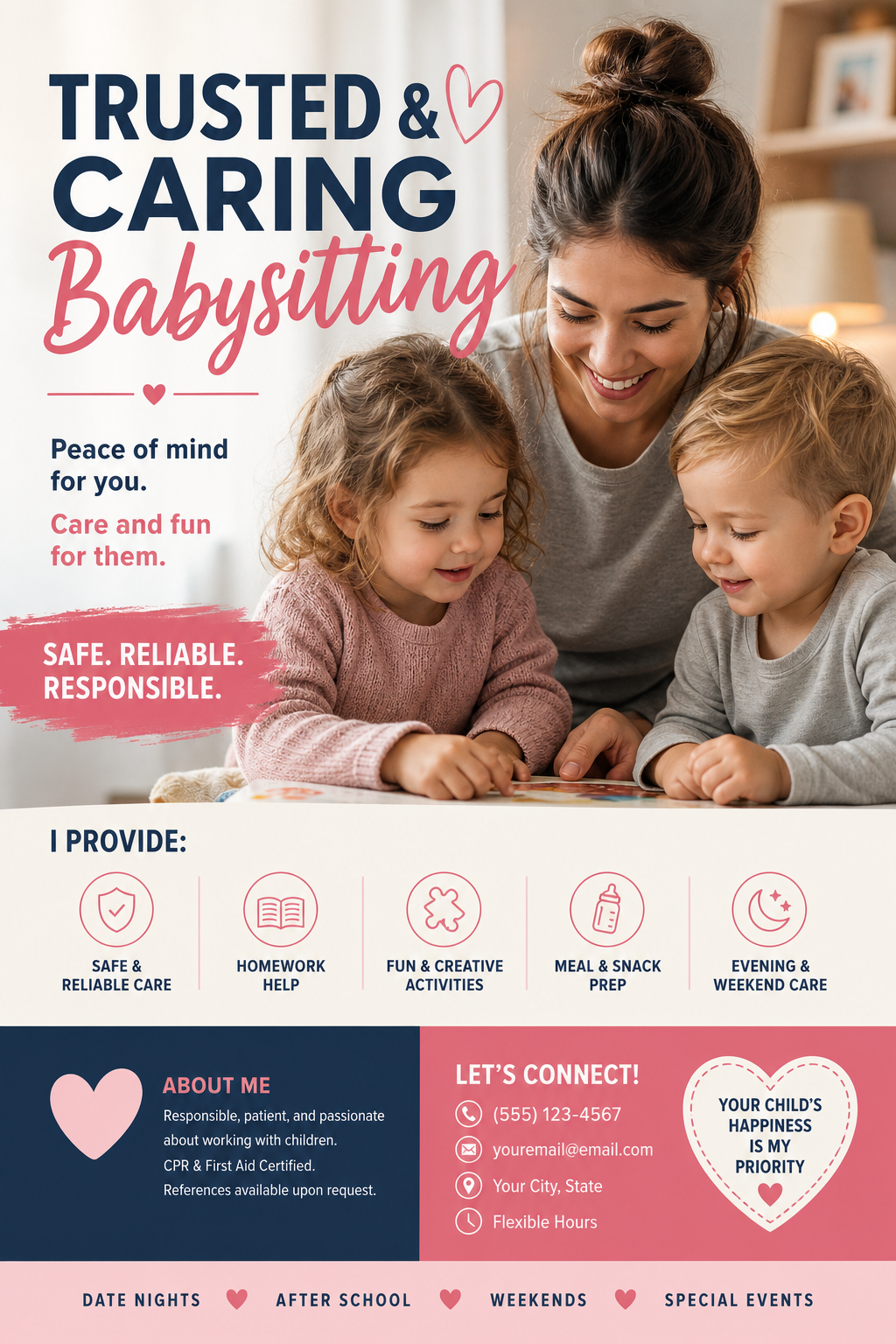 Babysitting Flyer — photo-realistic style flyer