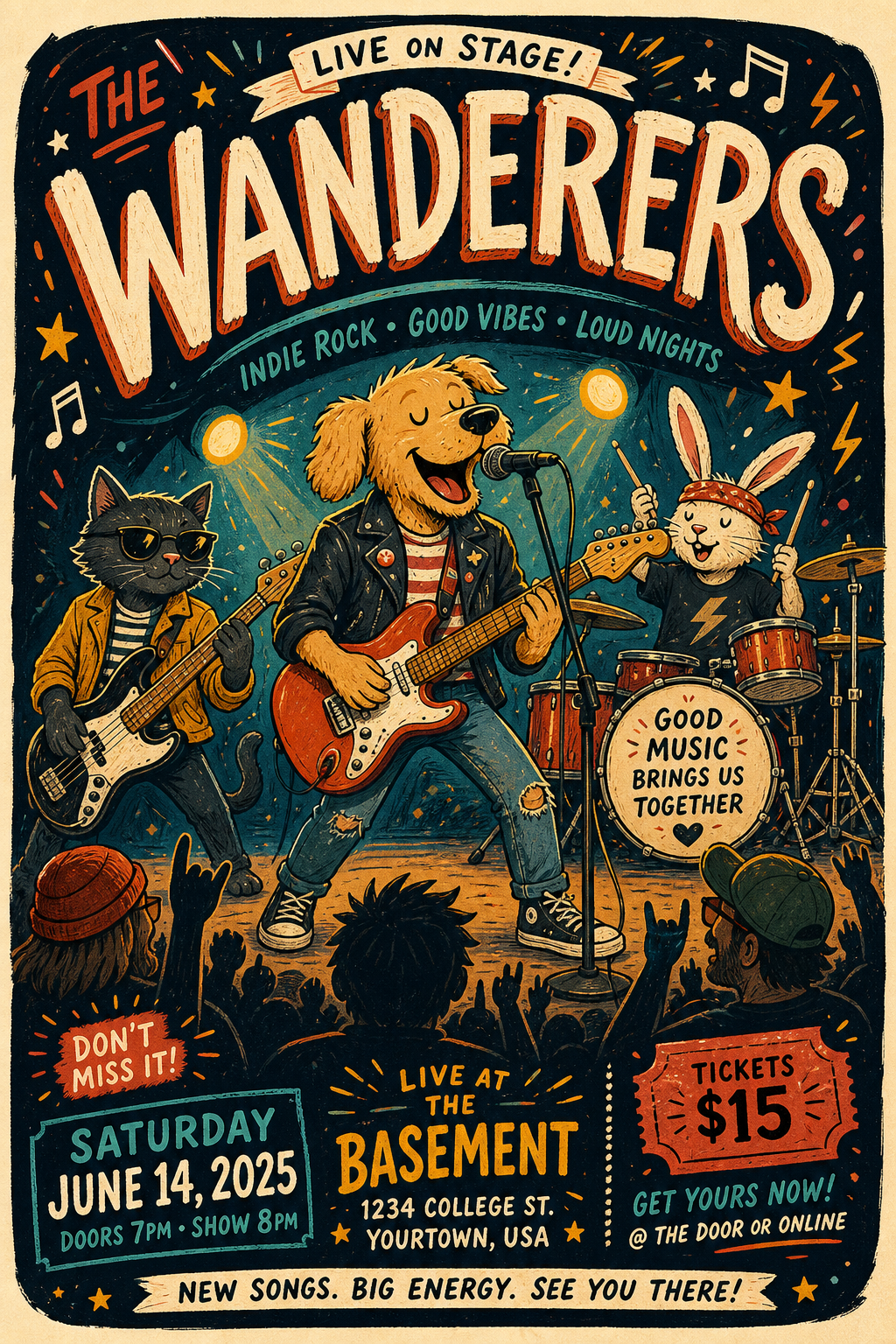 Band Flyer — illustration style flyer