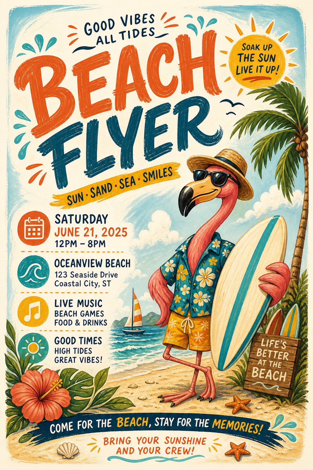 Beach Flyer — illustration style flyer
