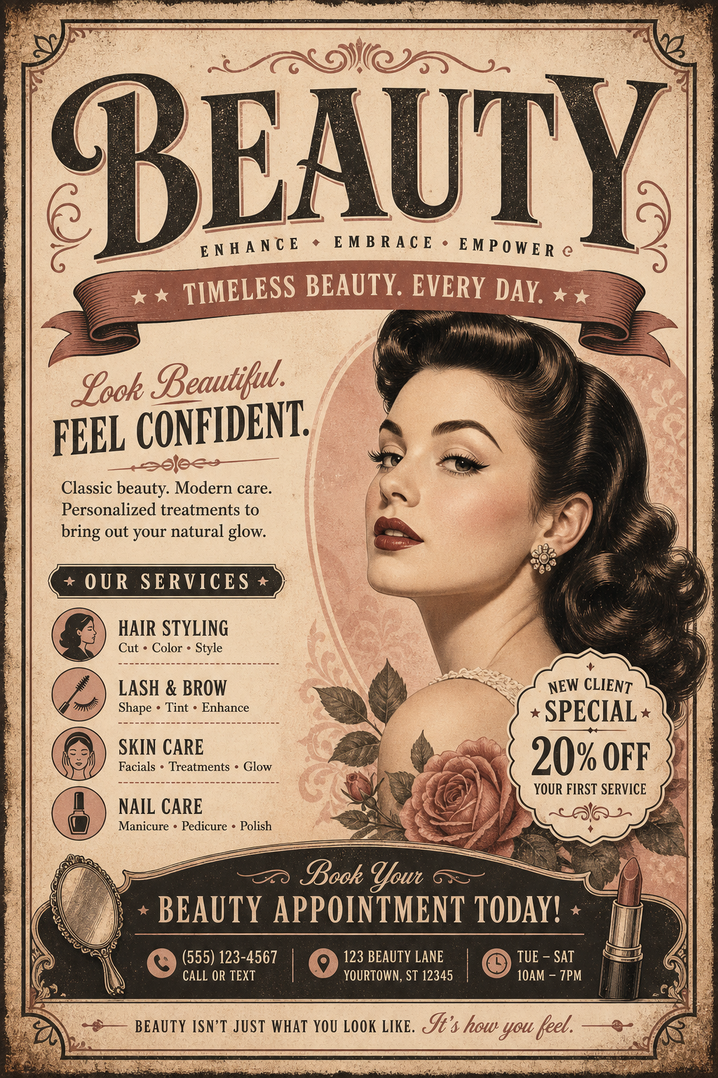 Beauty Flyer — vintage style flyer
