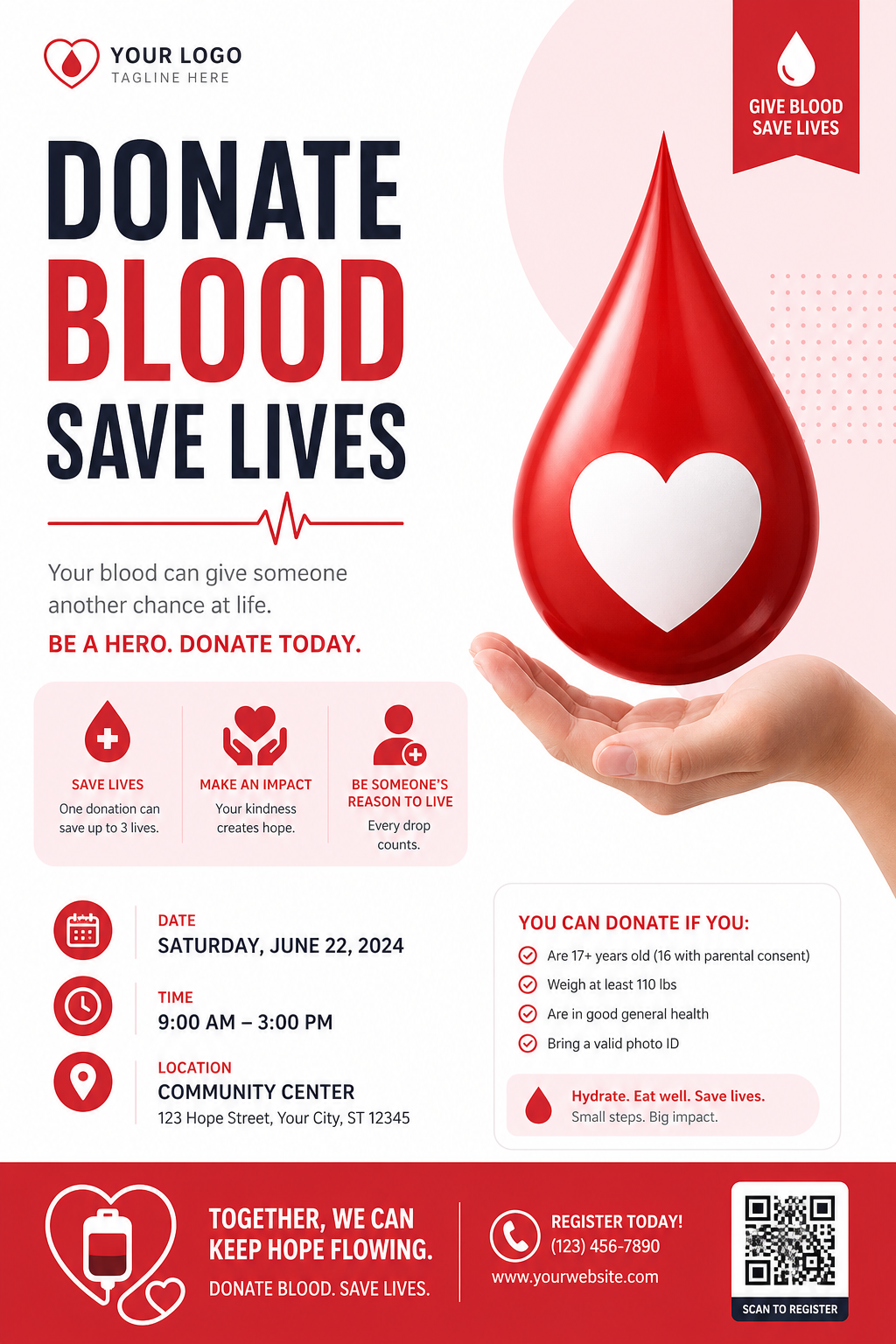 Blood Donation Flyer — modern style flyer
