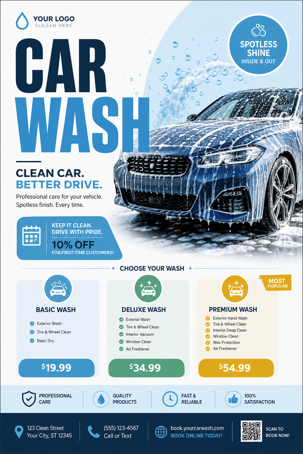 Car Wash Flyer — modern style flyer