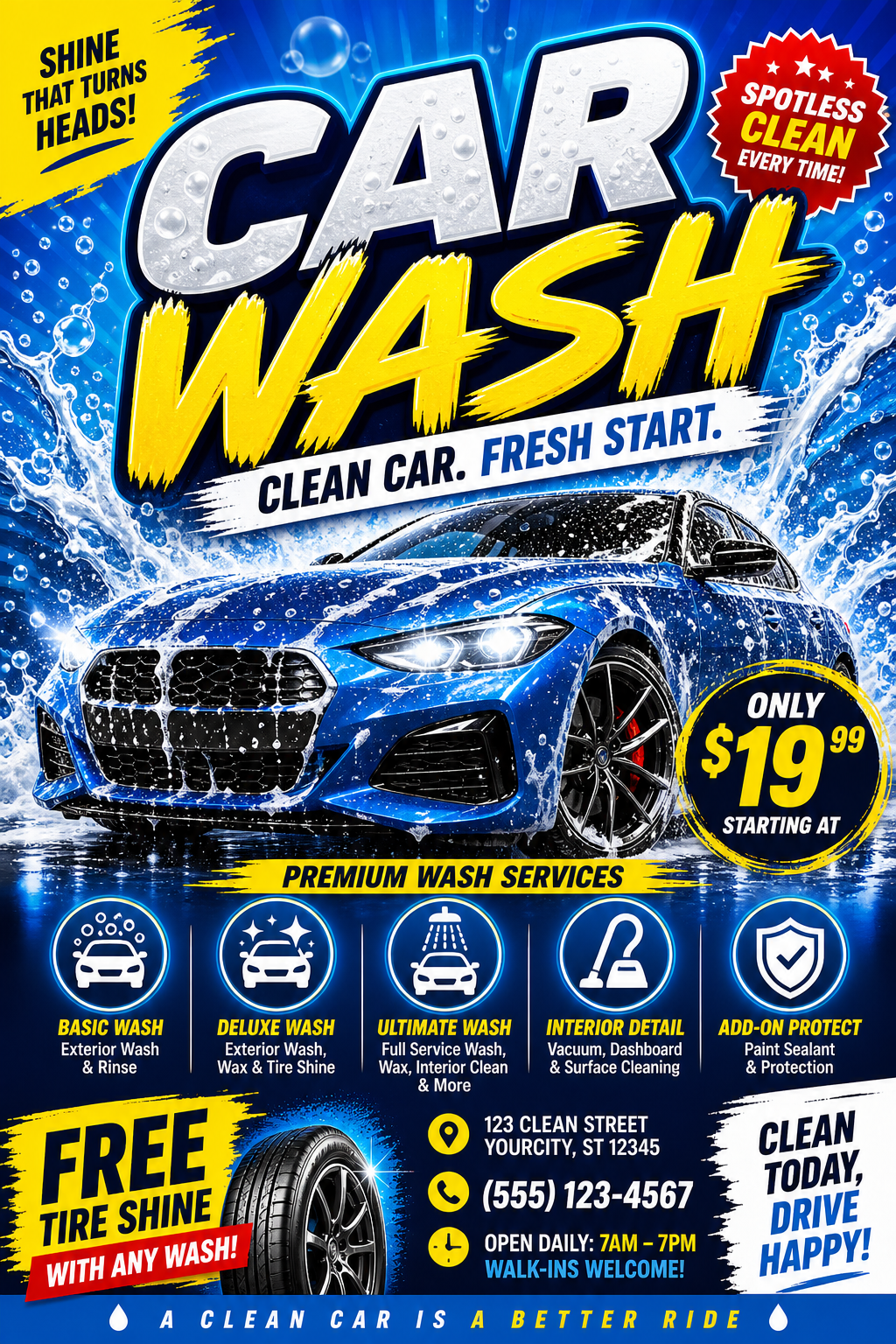 Car Wash Flyer — vibrant style flyer