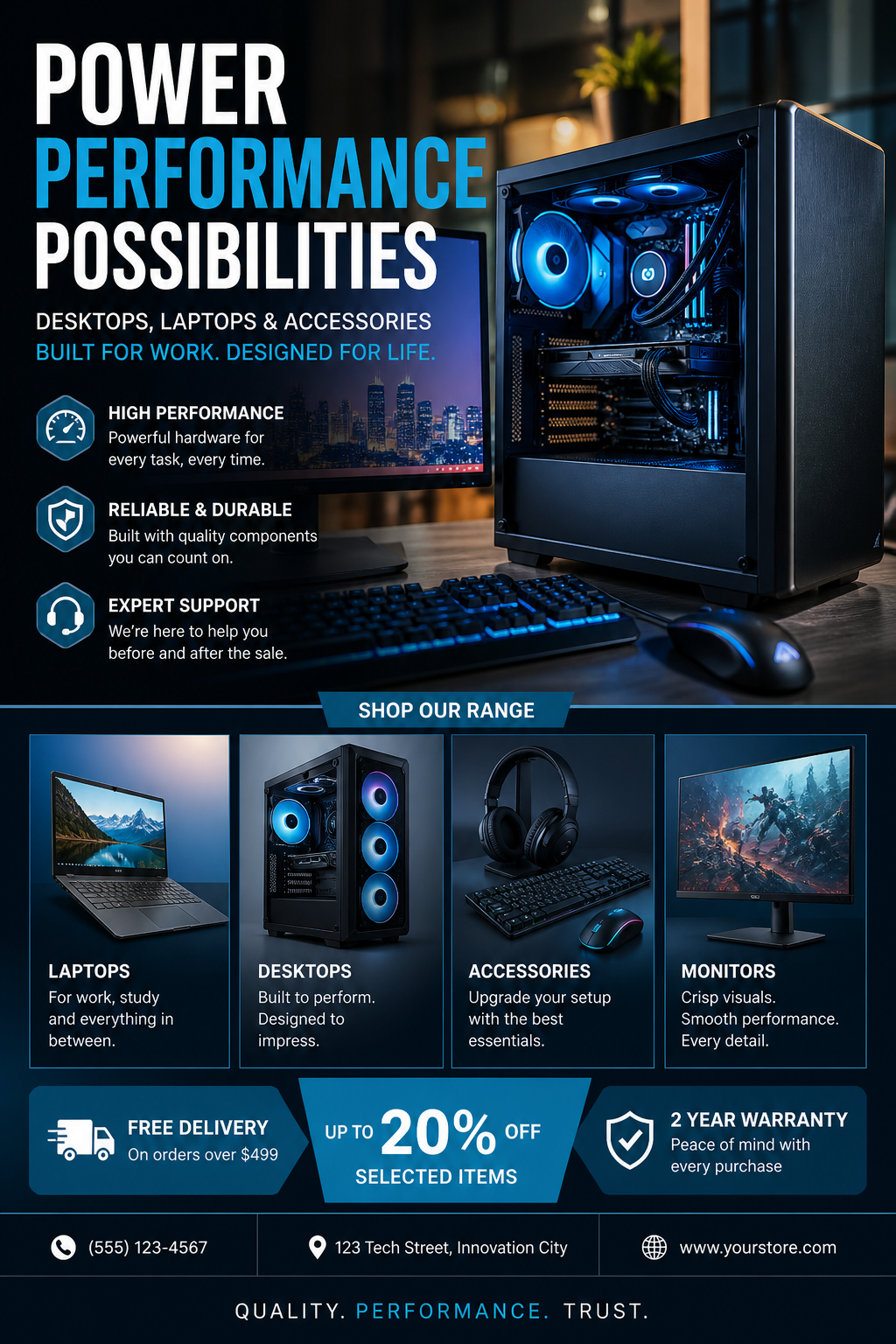 Computer Flyer — photo-realistic style flyer