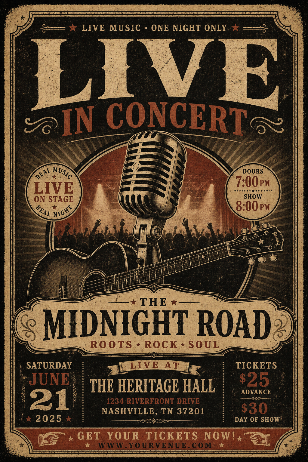 Concert Flyer — vintage style flyer