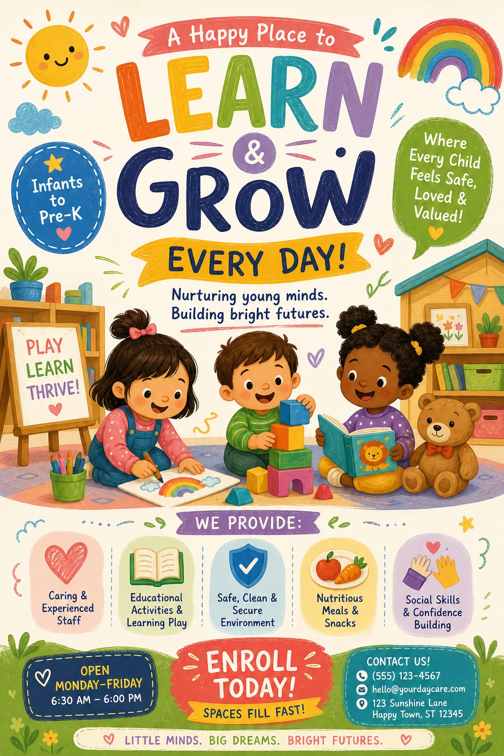 Daycare Flyer — illustration style flyer