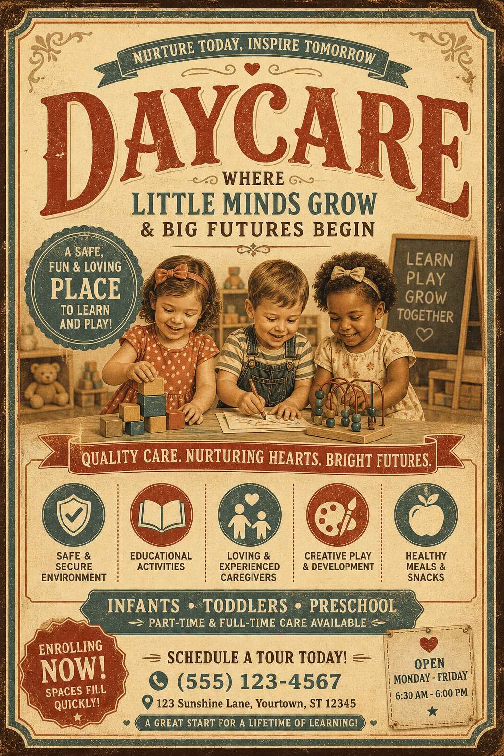 Daycare Flyer — vintage style flyer