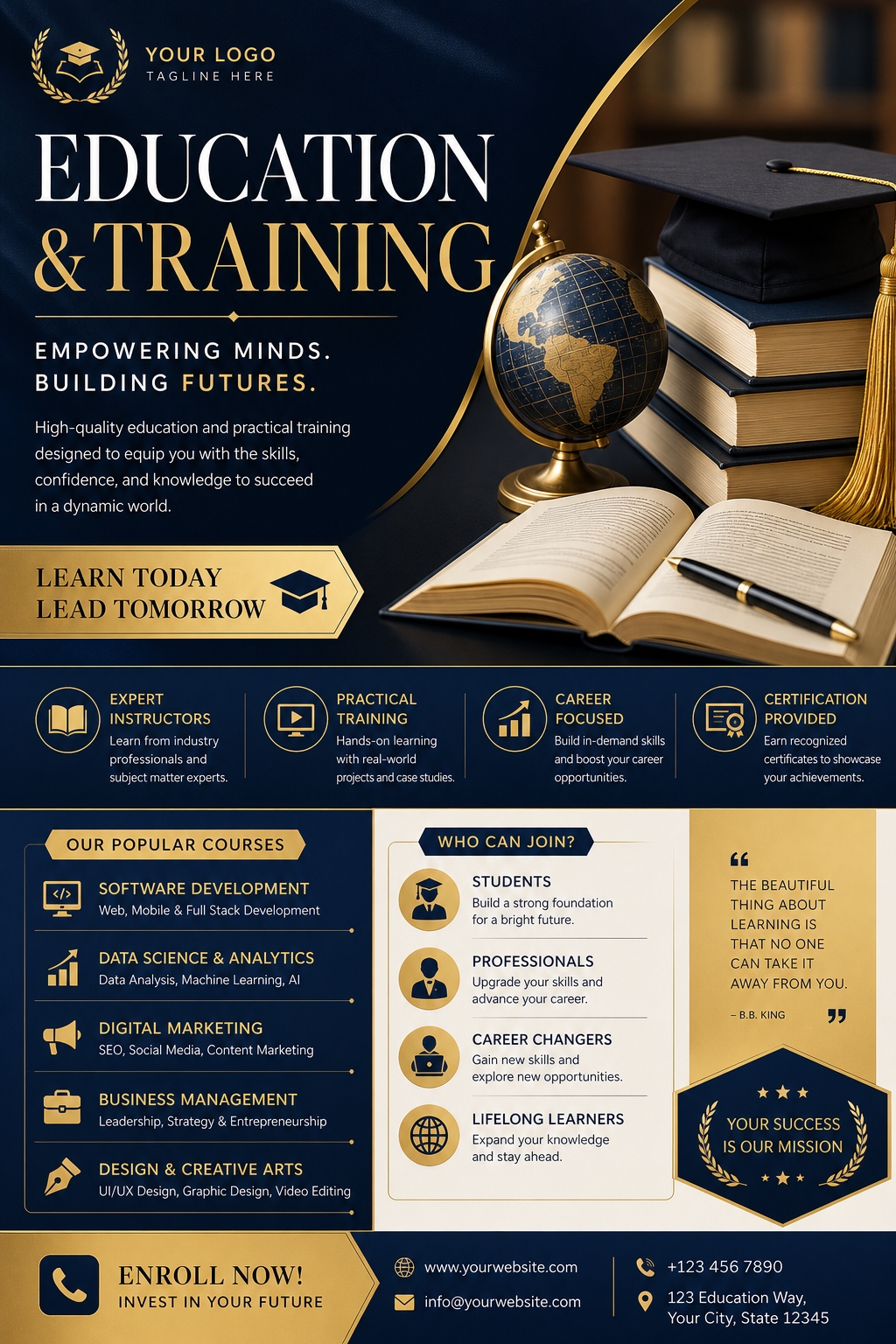 Education &amp; Training Flyer — elegant style flyer