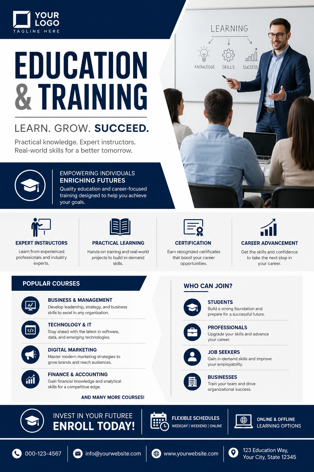 Education &amp; Training Flyer — corporate style flyer