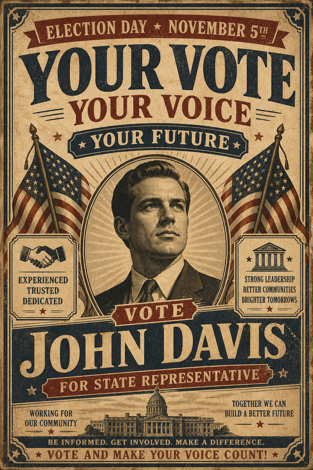 Election Flyer — vintage style flyer
