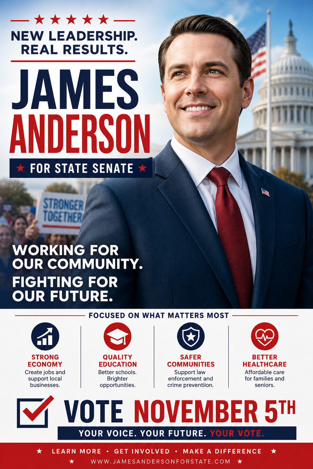 Election Flyer — photo-realistic style flyer